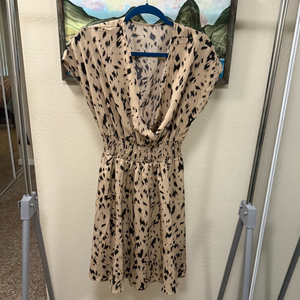 Stylish Beige and Black Women's Dress